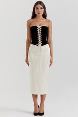 Conjunto Corset Anahy em cetim e poliéster elegante