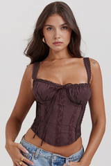 Corset Vyva Modelador Isabely estilo vintage com laço nas costas