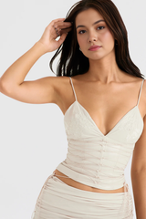 Detalhe das linhas frontais do Corset Vyva Joyce para modelagem sofisticada
