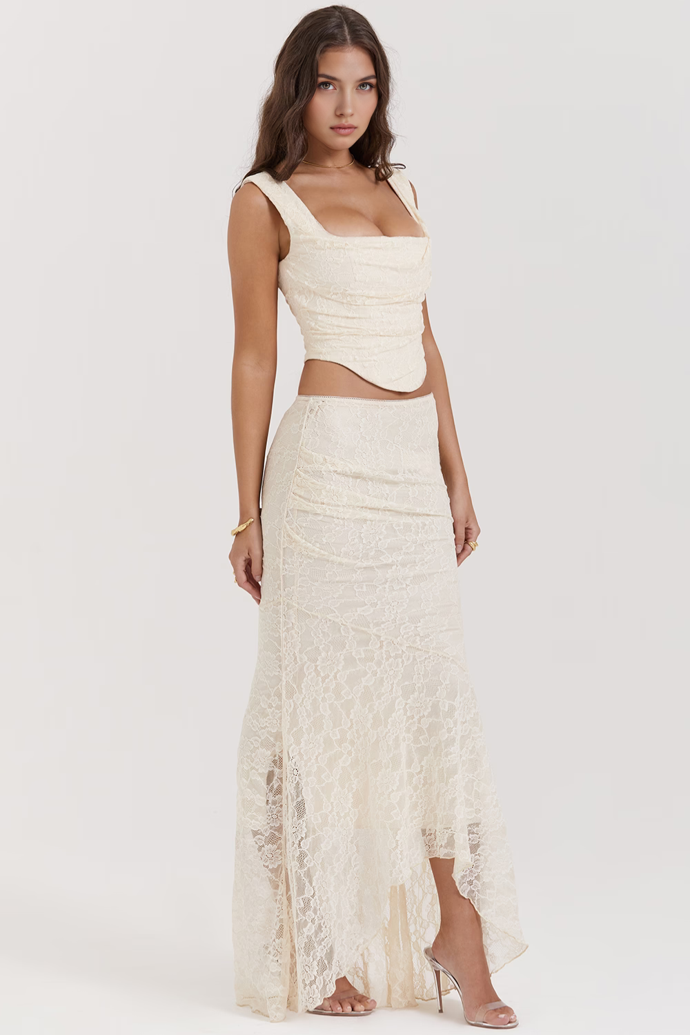 Saia em renda forrada do Conjunto Vyva Bustier Serena