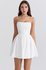 Vestido Bustier Gabi em poliéster com corpete modelador