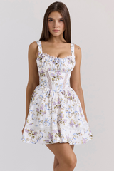 Vestido Vyva Curto Giorgia com renda na cintura e estampa elegante