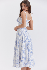 Vista lateral do Vestido Vyva Bustier Marilia com caimento sofisticado